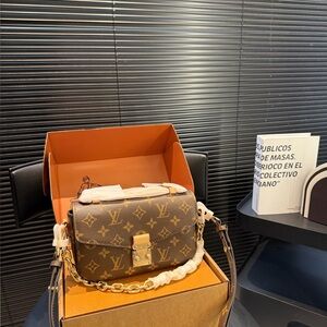 Louis Vuitton Monogram Crossbody with Gold Accents